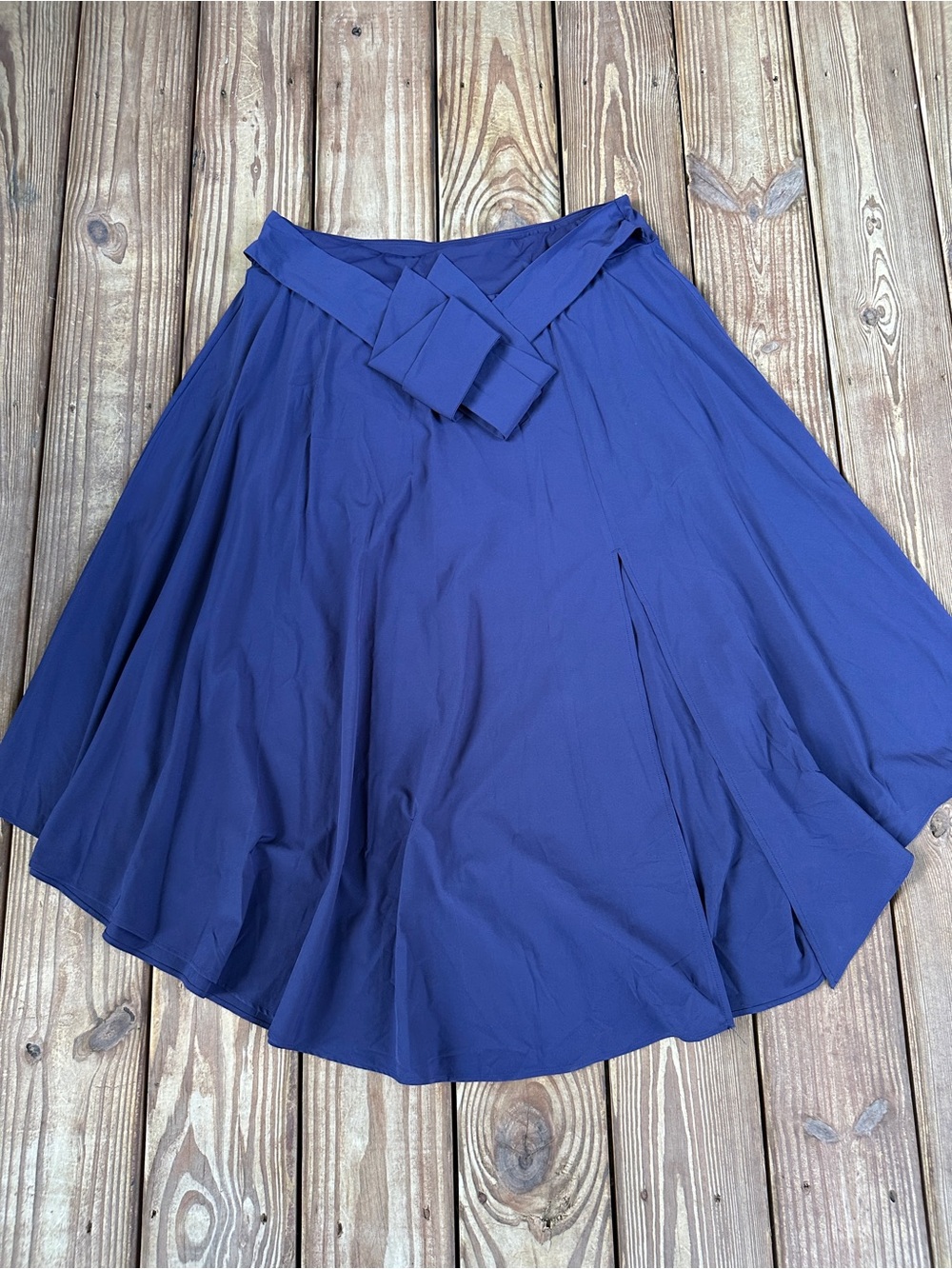 Halara Breezeful Navy Tie Front Split Midi Skirt Built In Shorts XL